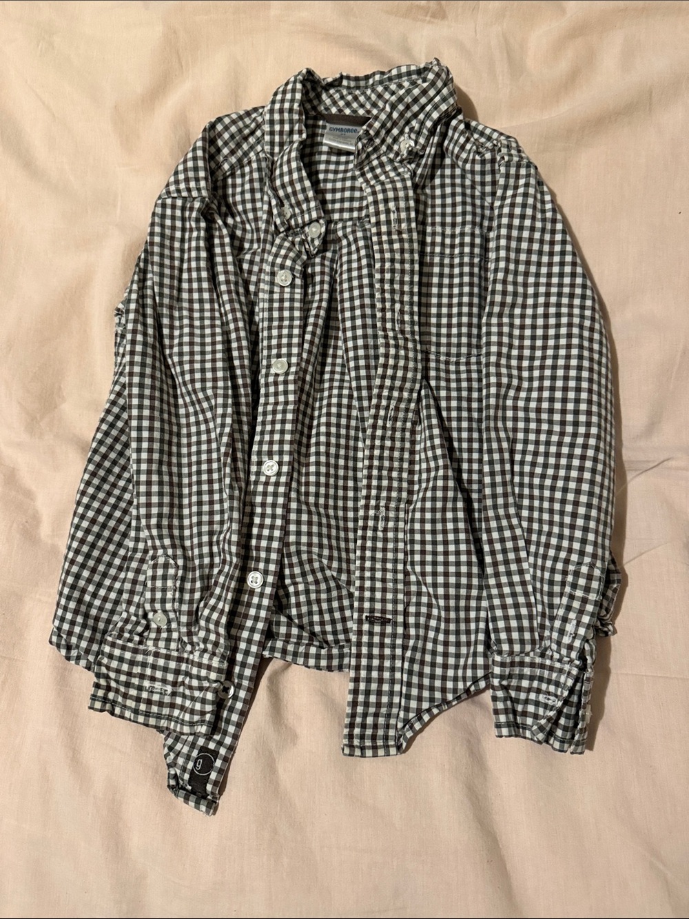 Gymboree Black and White Gingham Button-Down Shirt